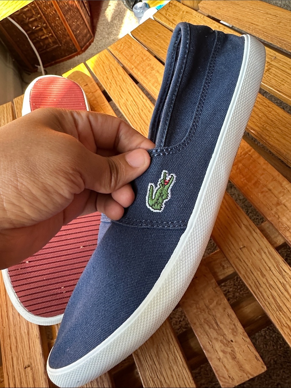 Lacoste Men’s Marice Canvas Slip on Sz 9.5 - Picture 8 of 8